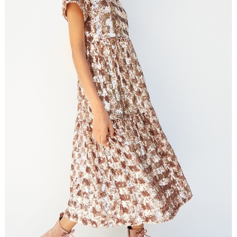 Maeve Bernadette Sequined Midi dress- NWT